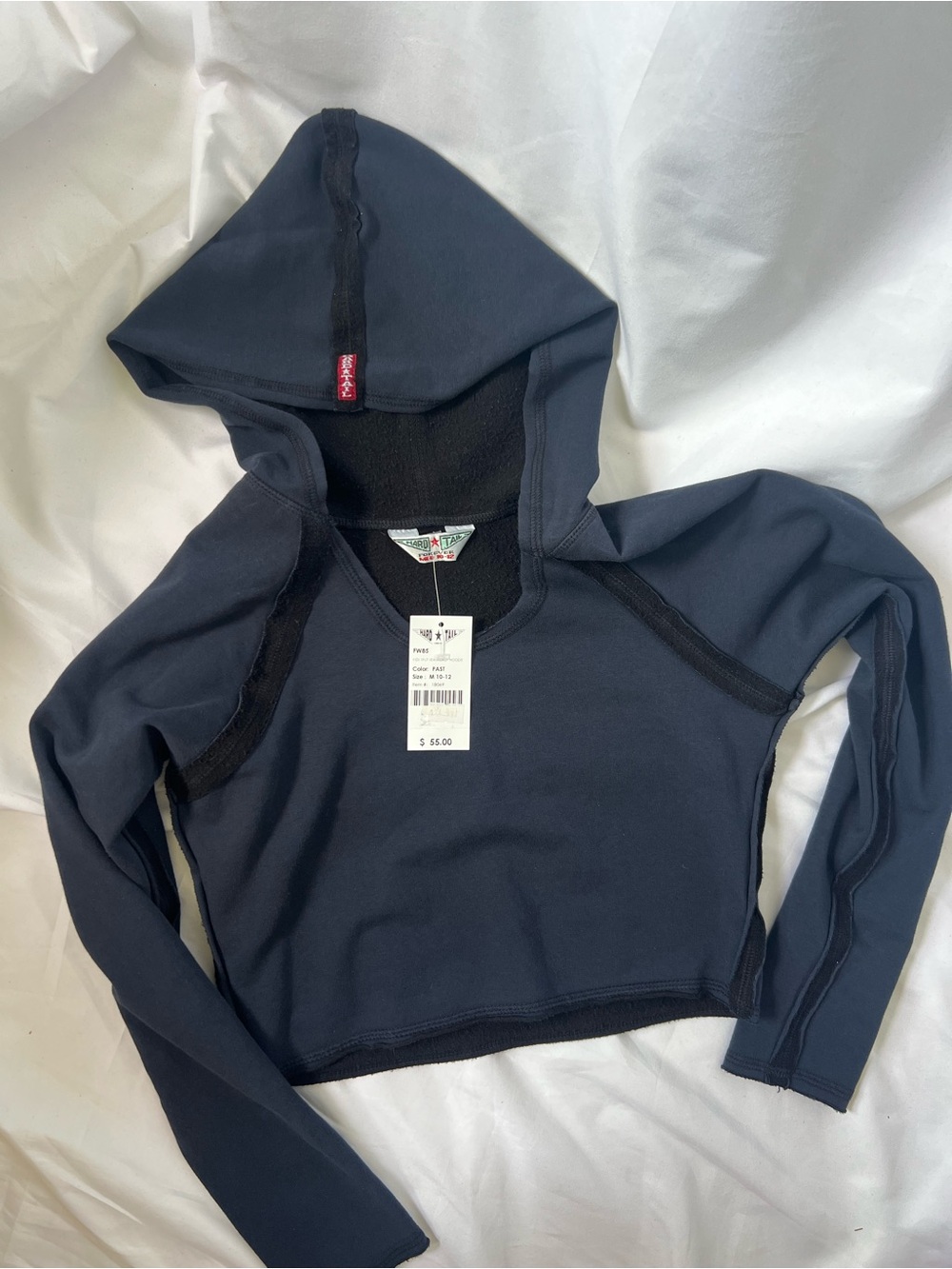 NWT Girls HARD TAIL Navy* Split Seam Fleece Crop Hoodie
